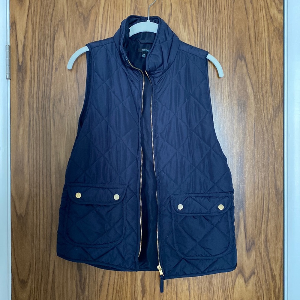 Navy quilted vest